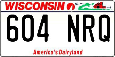 WI license plate 604NRQ