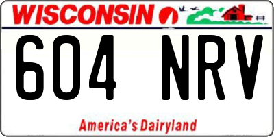 WI license plate 604NRV