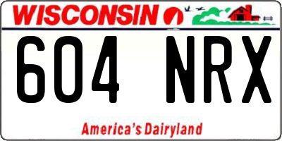 WI license plate 604NRX