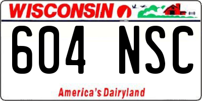 WI license plate 604NSC