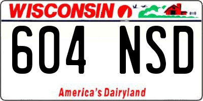 WI license plate 604NSD