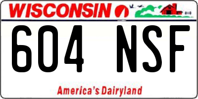 WI license plate 604NSF
