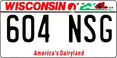 WI license plate 604NSG