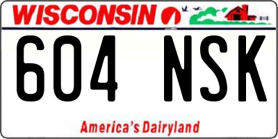 WI license plate 604NSK