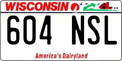 WI license plate 604NSL