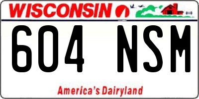 WI license plate 604NSM