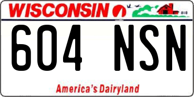 WI license plate 604NSN