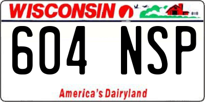 WI license plate 604NSP