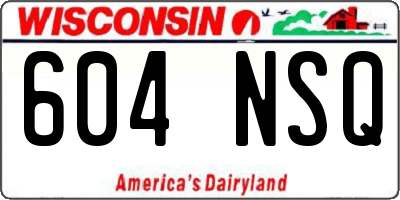 WI license plate 604NSQ