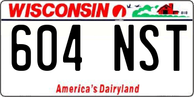 WI license plate 604NST