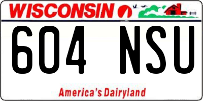 WI license plate 604NSU