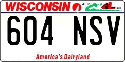 WI license plate 604NSV