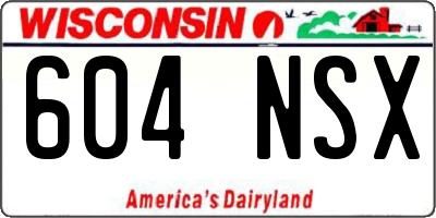 WI license plate 604NSX