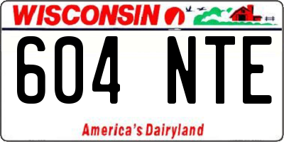 WI license plate 604NTE