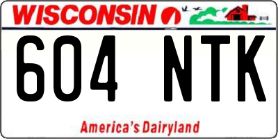 WI license plate 604NTK