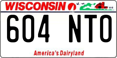 WI license plate 604NTO