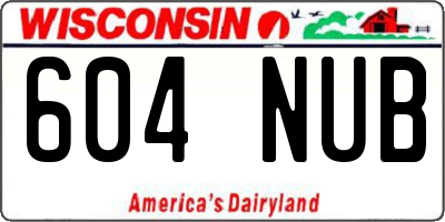 WI license plate 604NUB