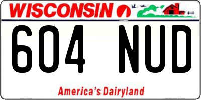 WI license plate 604NUD