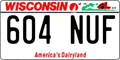 WI license plate 604NUF