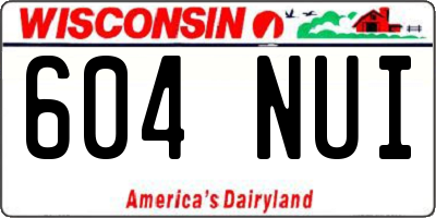 WI license plate 604NUI