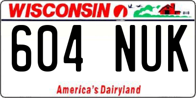 WI license plate 604NUK