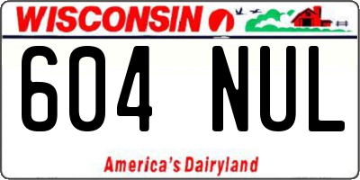 WI license plate 604NUL