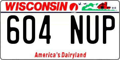 WI license plate 604NUP