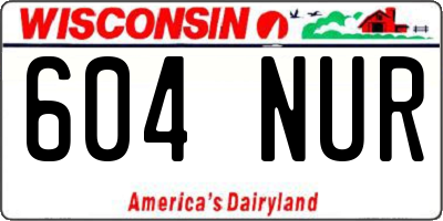 WI license plate 604NUR