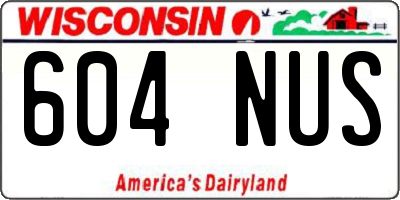 WI license plate 604NUS