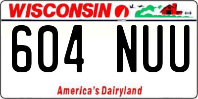WI license plate 604NUU