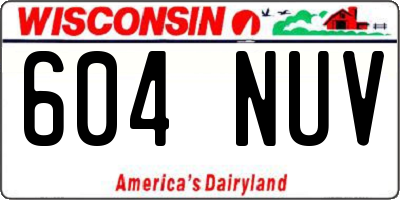 WI license plate 604NUV