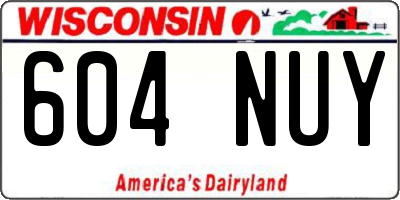 WI license plate 604NUY
