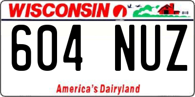 WI license plate 604NUZ