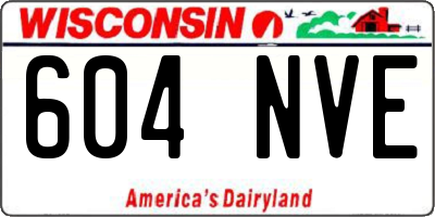 WI license plate 604NVE