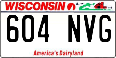 WI license plate 604NVG