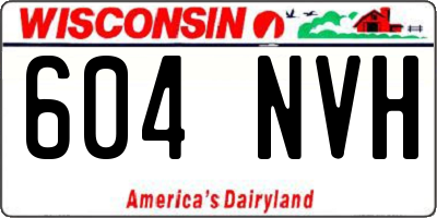 WI license plate 604NVH