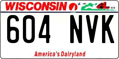 WI license plate 604NVK