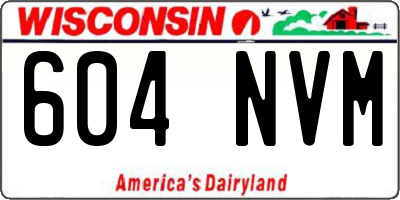 WI license plate 604NVM