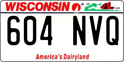 WI license plate 604NVQ