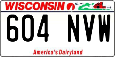 WI license plate 604NVW