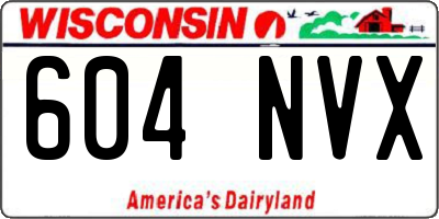 WI license plate 604NVX