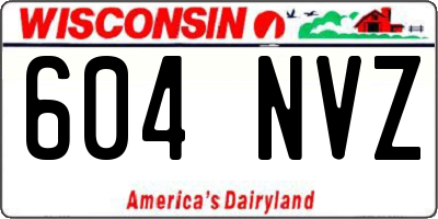 WI license plate 604NVZ