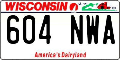 WI license plate 604NWA