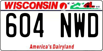 WI license plate 604NWD