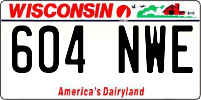 WI license plate 604NWE