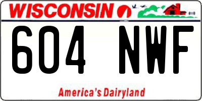 WI license plate 604NWF