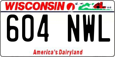 WI license plate 604NWL