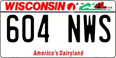 WI license plate 604NWS