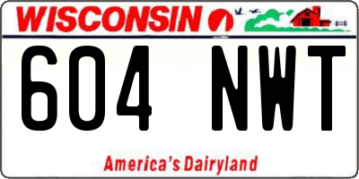 WI license plate 604NWT