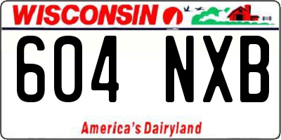 WI license plate 604NXB